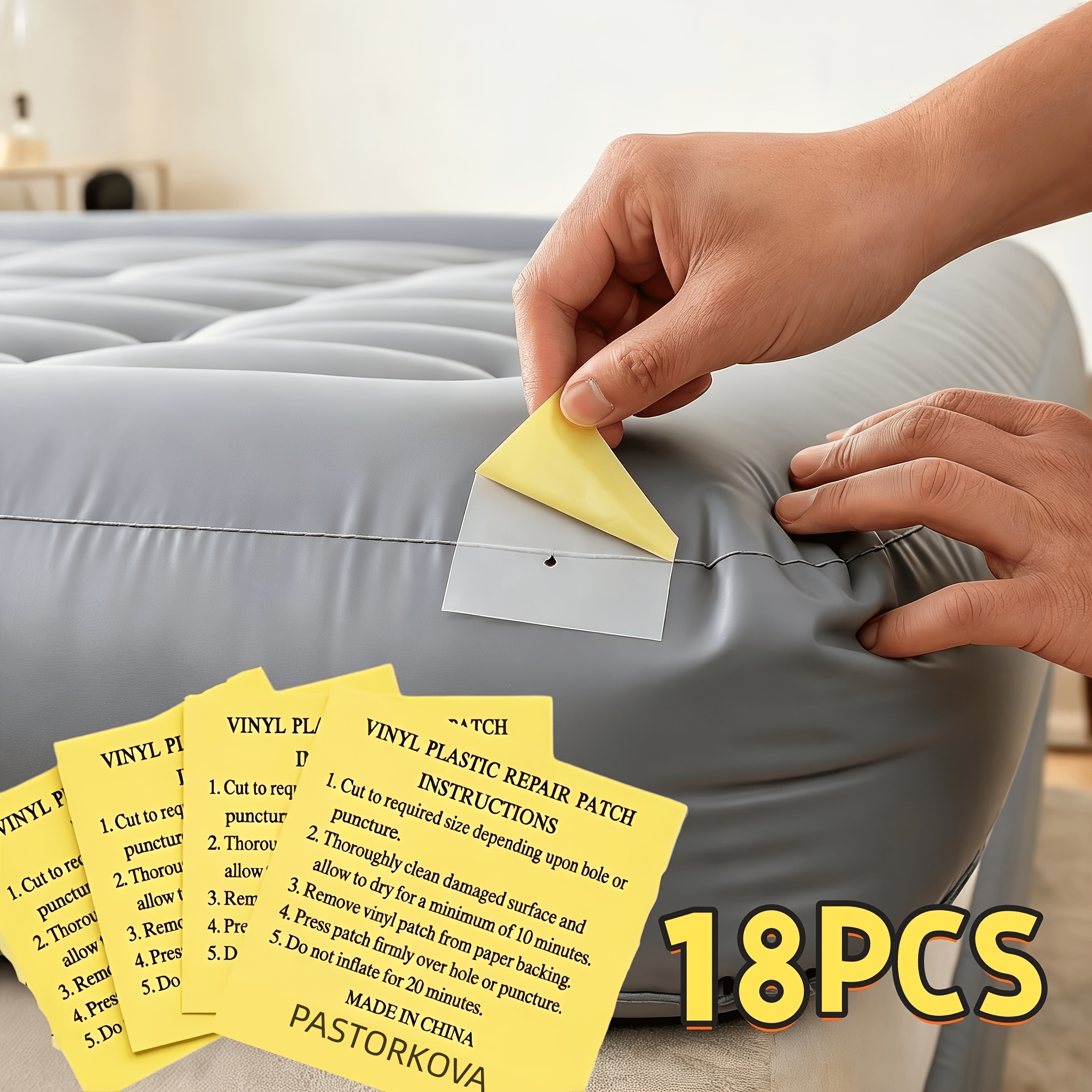 TEMU Fogli di riparazione autoadesivi in PVC , nastro correttivo portatile resistente all'usura e a di perdite per prodotti gonfiabili, salvagenti,