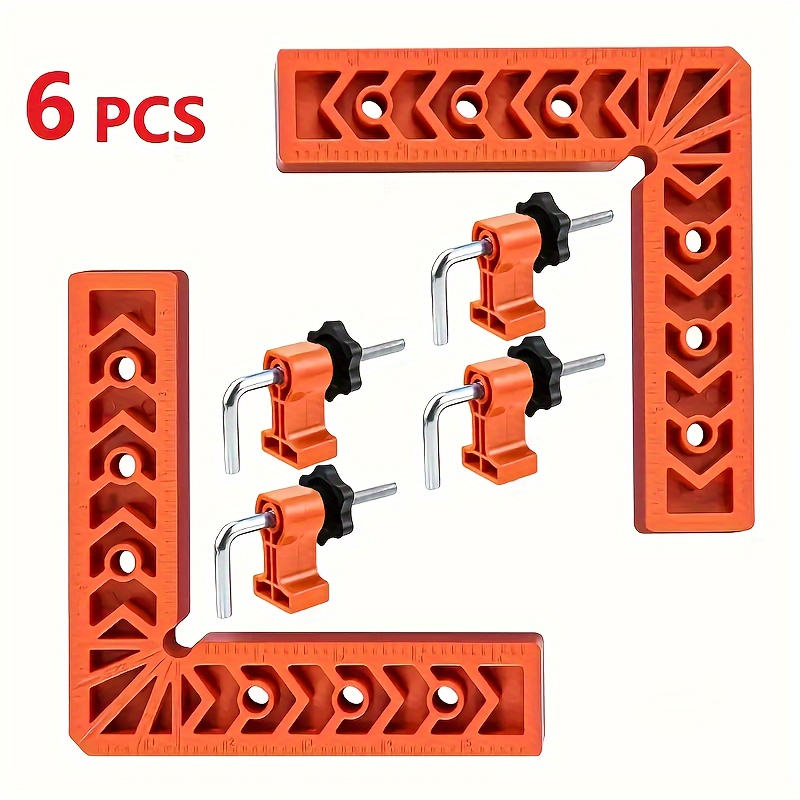 

6pcs 90-degree Right Angle Clamps, 6in/150mm Woodworking Corner Clamp, Carpenter's Square Clamp For Diy Picture Frames, Cabinets, Boxes