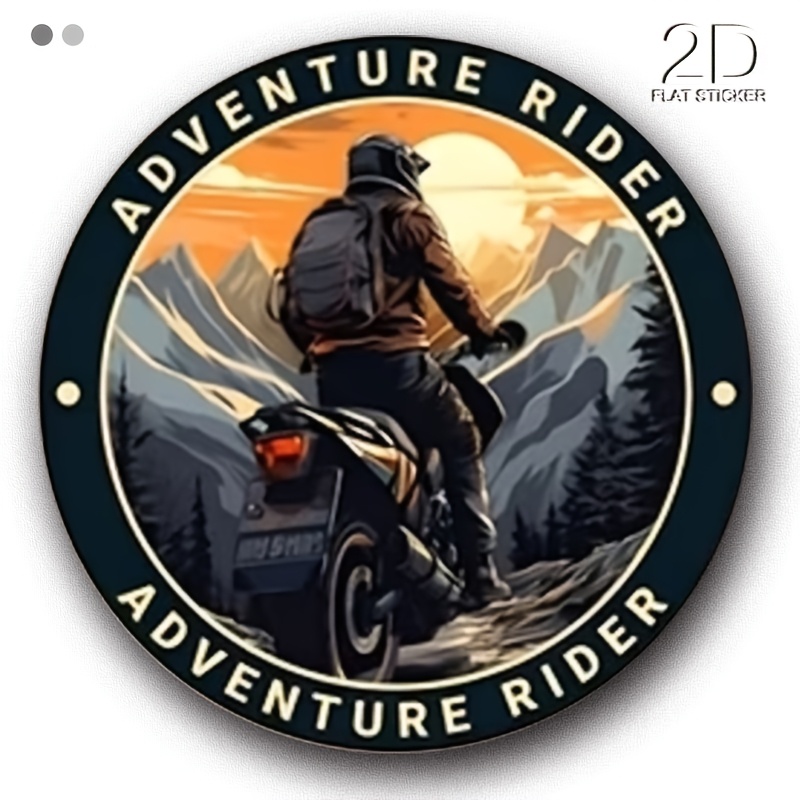 TEMU 1pc Adventurous Rider Car Sticker - Made Of Durable Waterproof Vinyl Material, Very Suitable For Laptops, Trucks, , Tractors, Toolboxes, Garage
