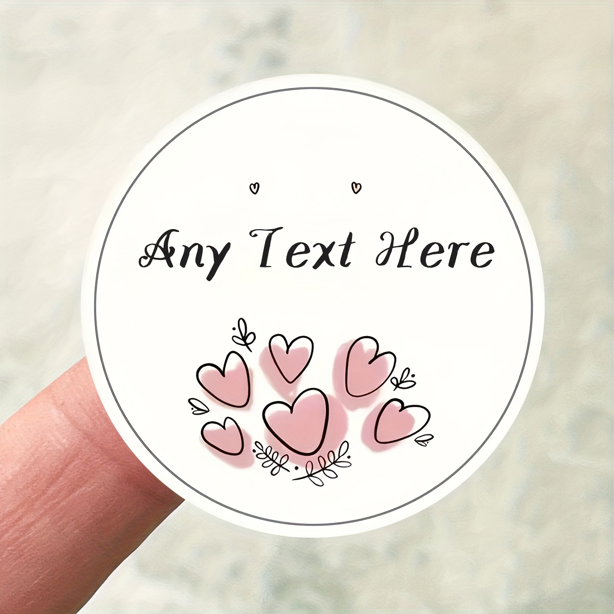 TEMU Custom Pink Heart-shaped Thank You Sticker Labels, Glossy Self-adhesive Design, Suitable For Gift Wrapping, Birthday Cards, Bakeries, And