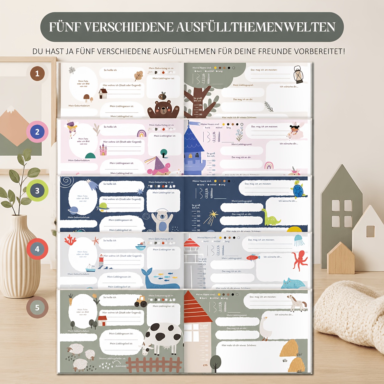 Image of Biroyal A5 Friendship Memory Book, 27 Message Spaces Memory Album And Guest Book- 128 Pages, 120g Paper Does Not Bleed, Suitable For Graffiti And Writing - Suitable For Friendship Book