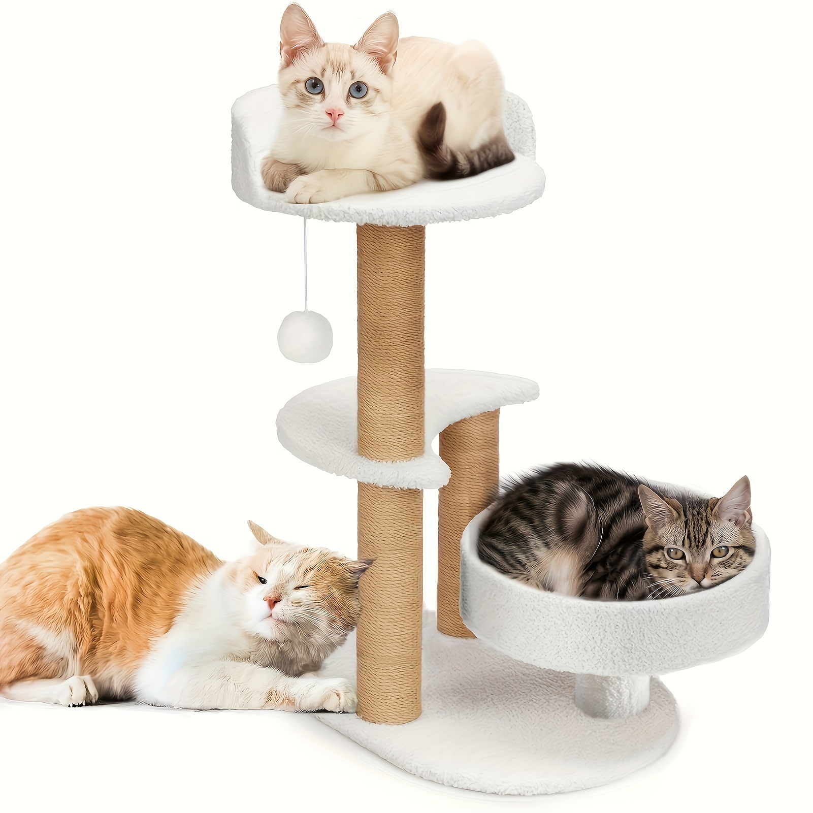 

1pc Durable Cat Tree With Scratching Posts, Playful Sisal Rope & - Perfect For Indoor Cats