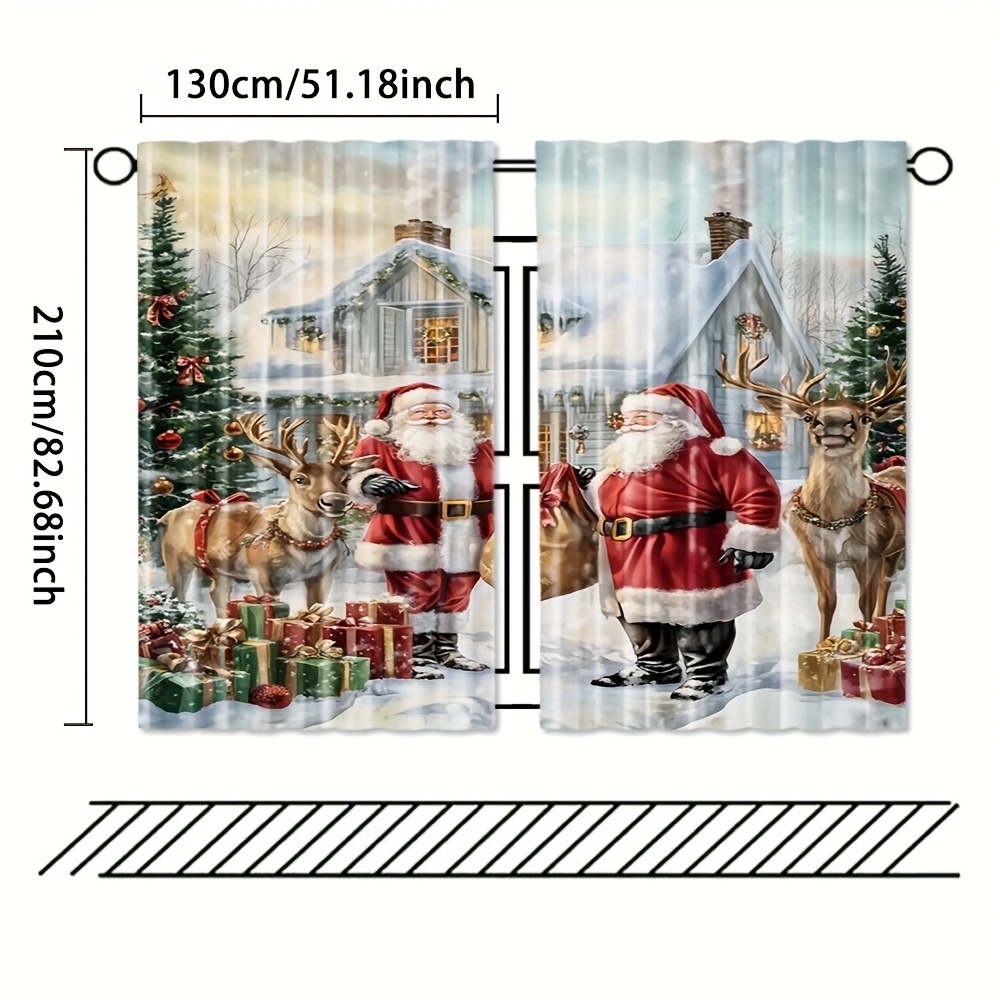 Fermatende Natalizi Dorati Con Babbo Natale - 2 Pezzi In Lega E Corda Elastica - Decorazione Albero E Tenda - Regalo