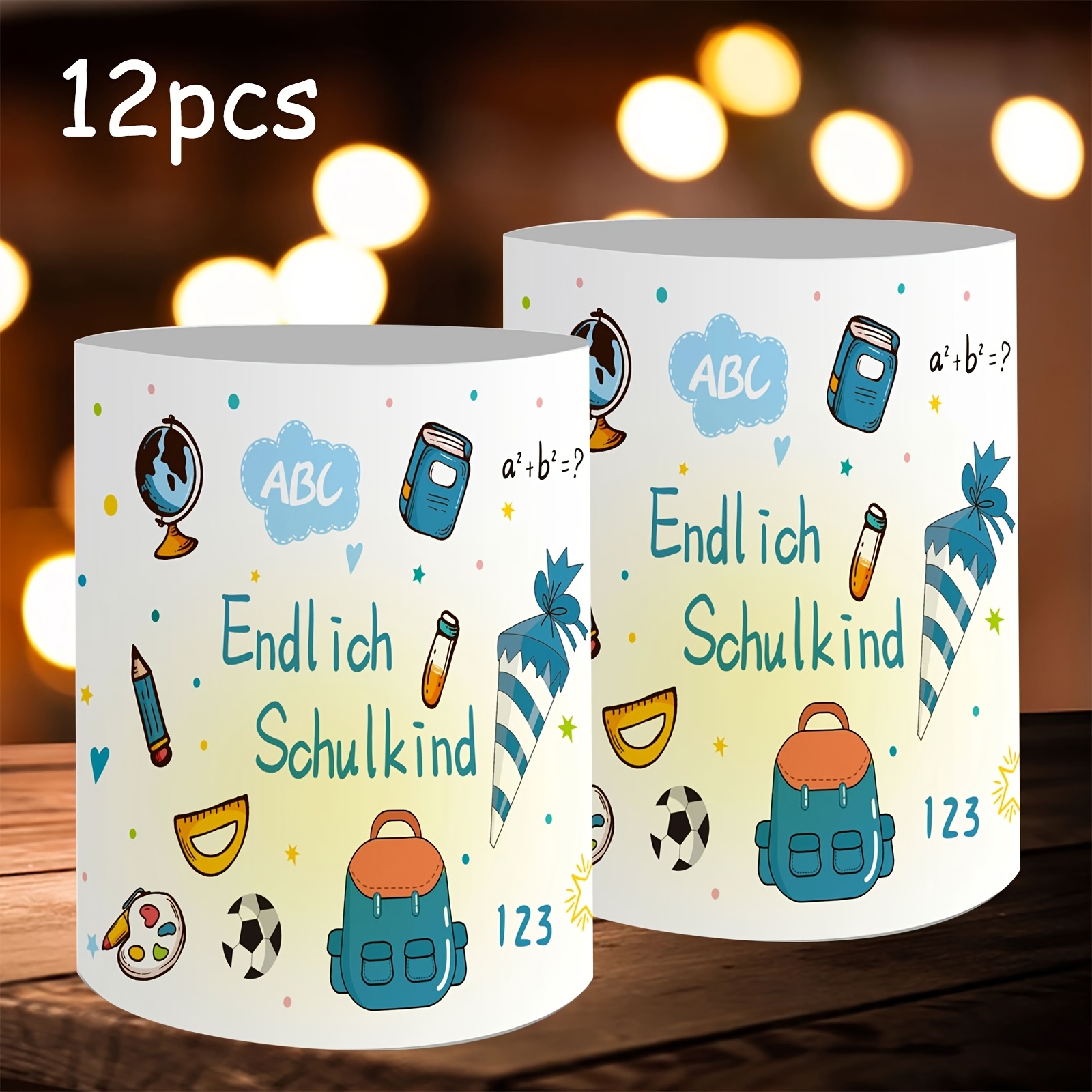 12 Candlelight Table Decoration School, Candles Table Decoration School Child, Decoration, Decoration School Girl Table, Suitable For Tealight Or Candles, Wall Pediments (a)