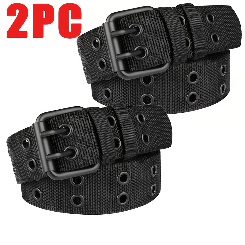 TEMU 2pcs 's Breathable Nylon Fabric Belt, Outdoor Sports Belt, Pin Pants Belt, Jeans Belt, Suitable For Pairing With Pants And Jeans, Men's Summer