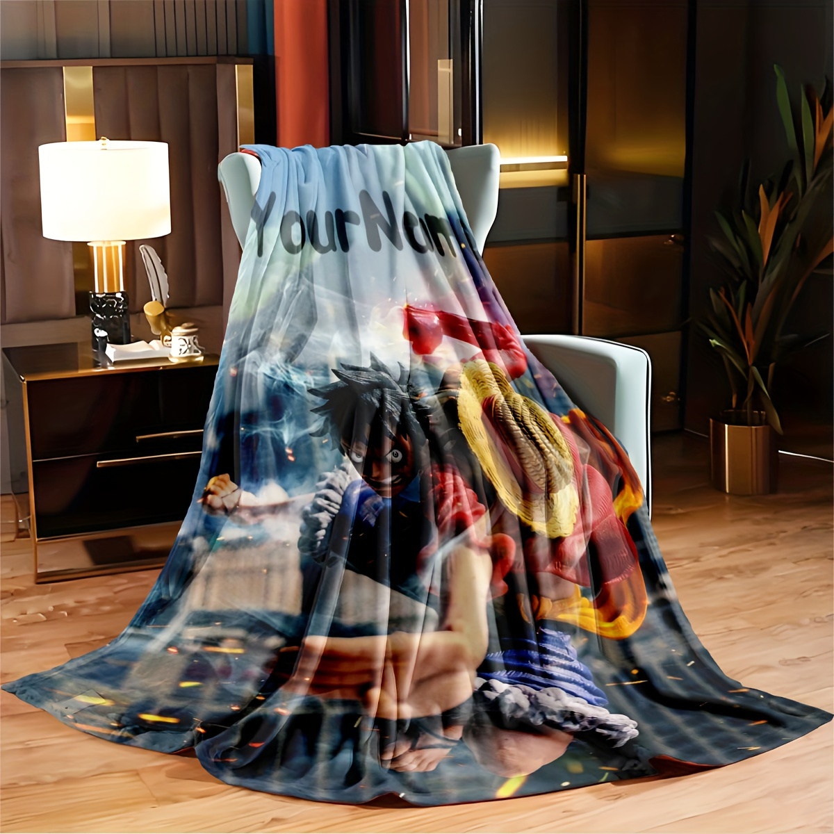 

1pc Imprimé Fleece Jetable, et , Multifonctionnel Canapé, Lit, de Toutes , Numérique, Tissu 250-300gsm, , Réversible, Tricoté