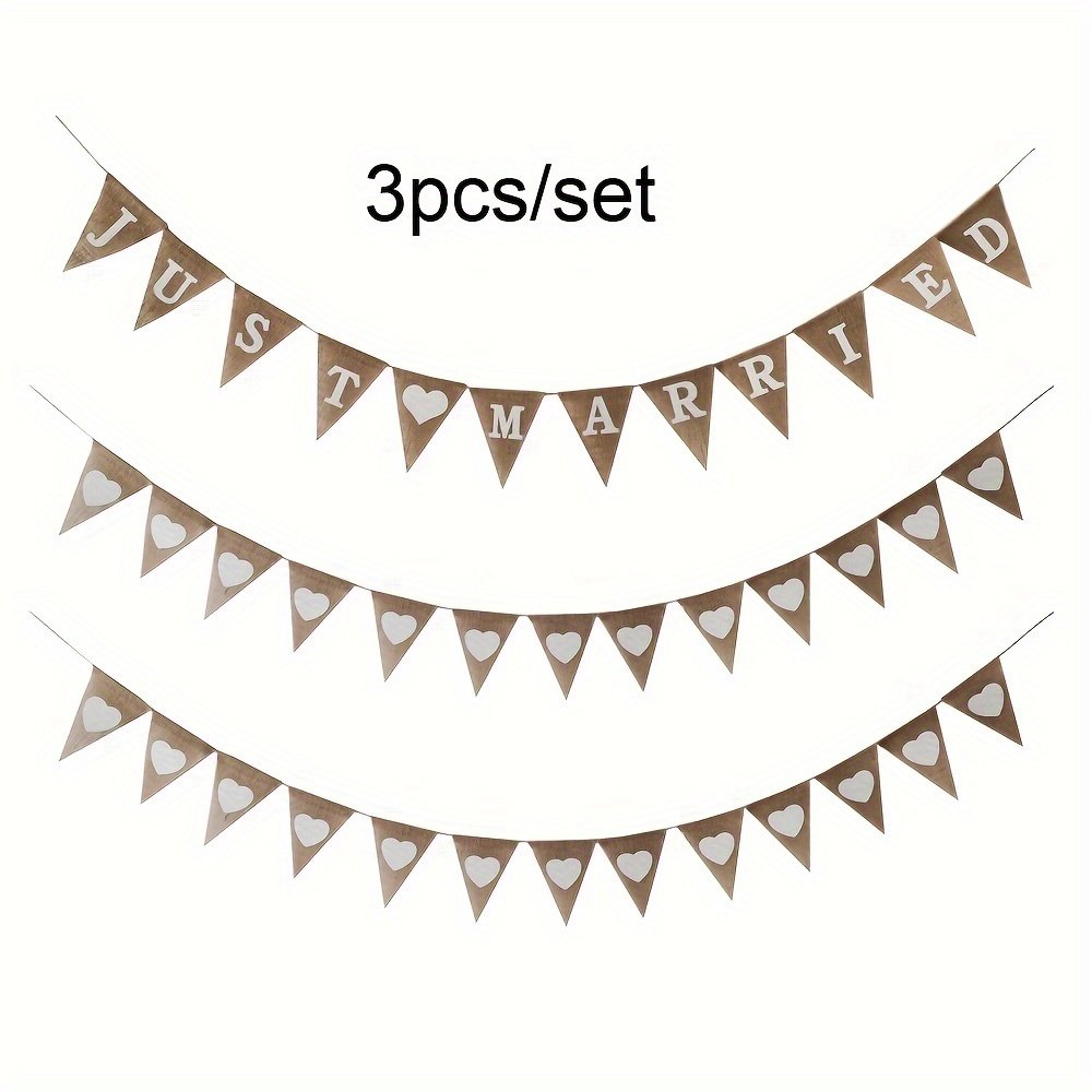 Hessian Jute Burlap Bunting Rustic Mr Mrs Wedding Banner Garland Party Flags Candy Bar Decoration Event Supplies