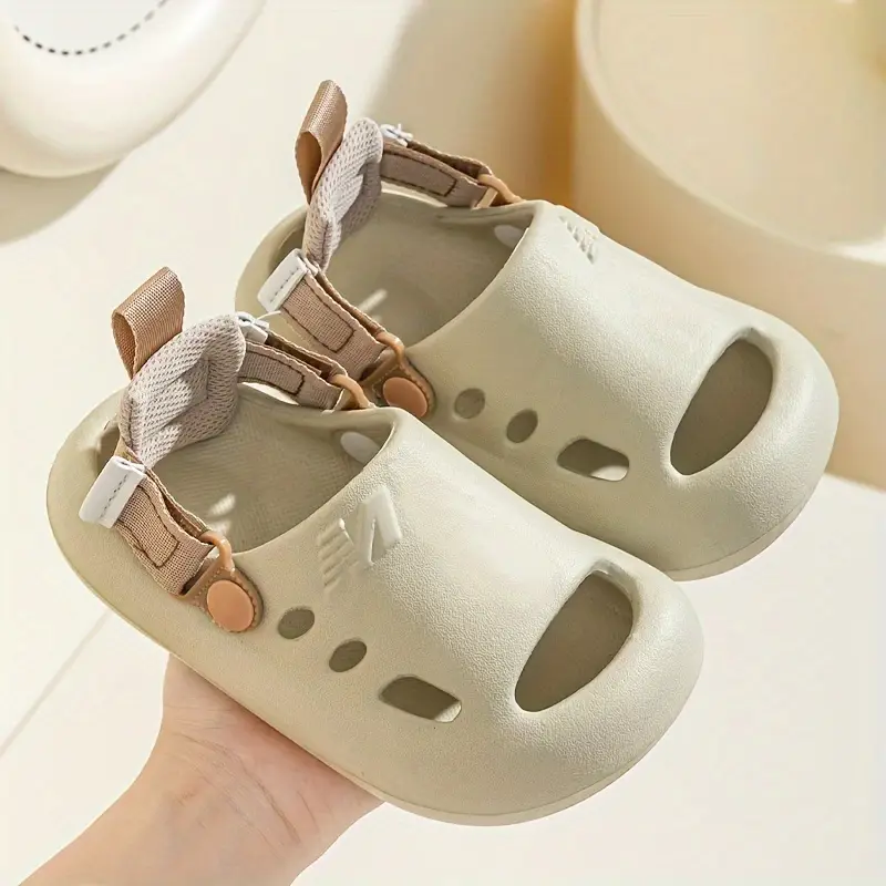 casual comfortable solid color open toe home shoes for boys breathable lightweight sandals for indoor bathroom details 7