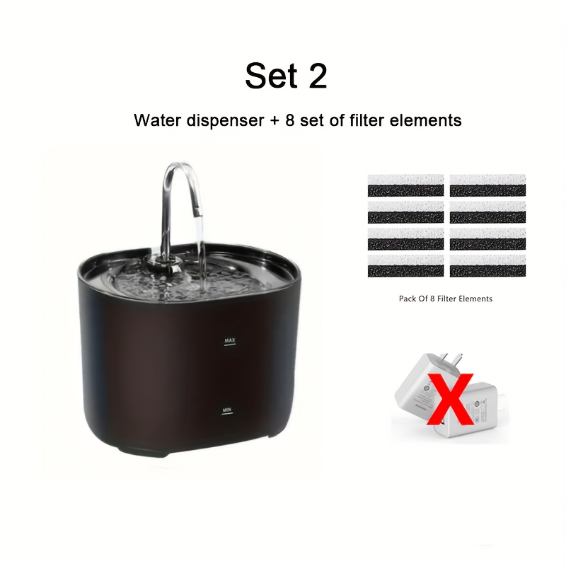 2.2l Water Fountain Usb Powered Cat For Pet Healthy Hydration, Without Battery