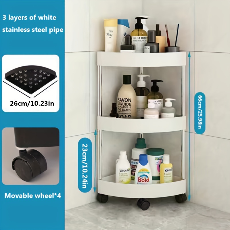 Toilet Corner Storage Shelf ( Wheels) Floor Standing - Temu