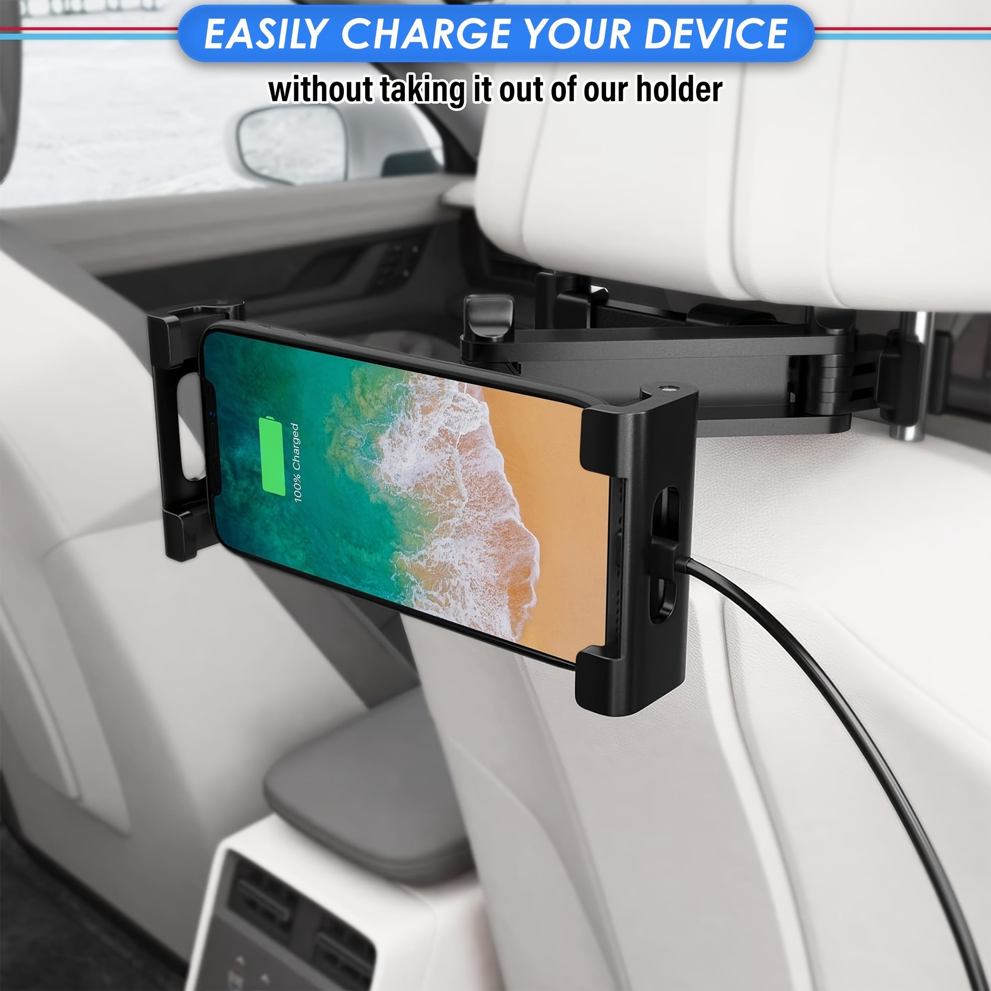 

Car Backseat Headrest Tablet Mount, Essential, Compatible For Tablet/ipad/iphone/samsung Tab/fire Hd/switch, And Other 5"-12. 9" Devices