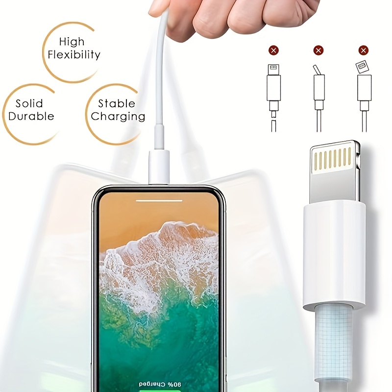 USB A to Lightning Data Cable 2pcs 100.58cm, Fast Charger Cable USB-A Power Output Charging Cable for iPhone 14/13/12/11/XS/XR/X/8/iPad, White