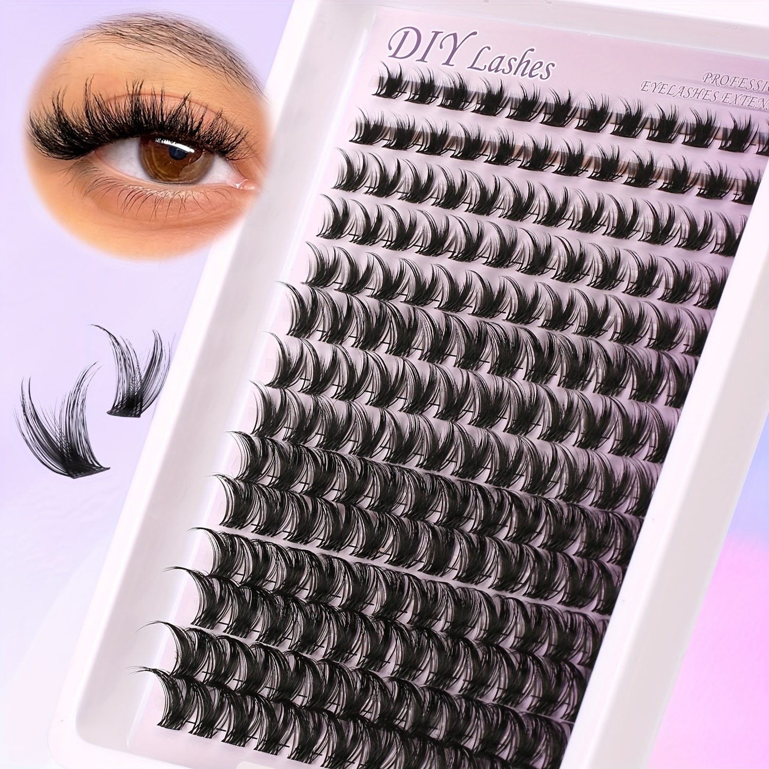 168pcs Of Eyelash Clusters Ranging From 8 To 16mm, Featuring Long, Thick, And Extensions For Individual Lash Clusters With Bands