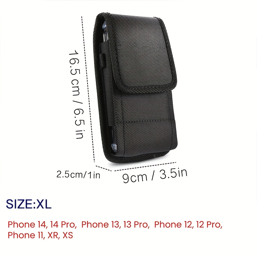 TEMU 1pc Simple Black Waist Bag, Lightweight Cell Phone Bag, Men’s Belt Bag, Card Money License Case