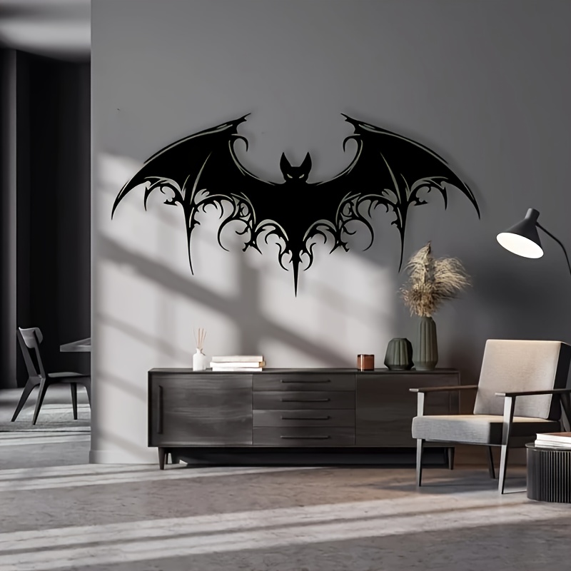 

Giant Majestic Bat Metal Wall Art - Halloween Decor, Scary Room Accent (15.74"x7.85") Halloween Wall Art Halloween Prints Wall