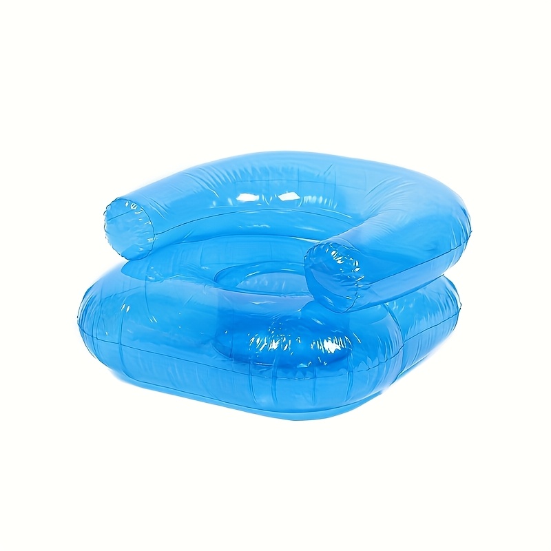 Foldable Transparent Inflatable Sofa, Portable Lazy Sofa, Garden Nap Reading Leisure Chair For Balcony, Beach, Camping, Indoor & Outdoor Use, Summer Essential, Ice