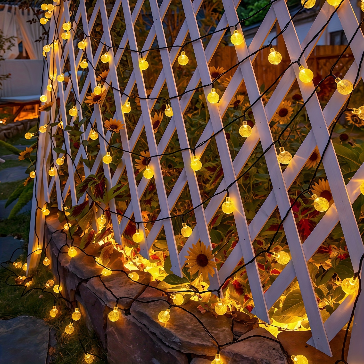 Smart Solar Crystal Lights with 12 Lighting Modes