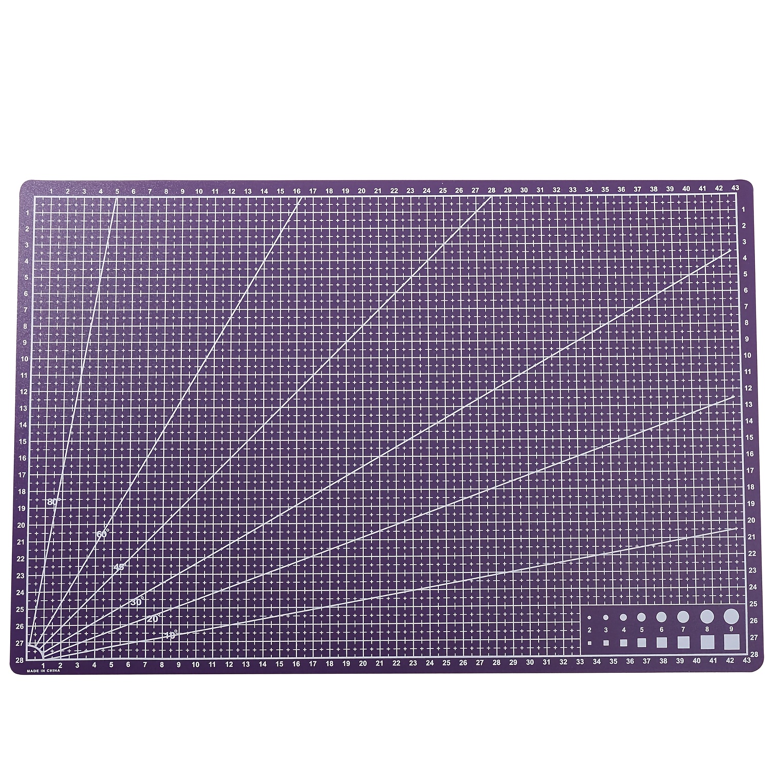 TEMU Durable A3 Rotary Cutting Mat - Double-sided Precision Pvc Craft Mat With , Diagonal Cutting Guides & Angle , Non-slip Surface For Sewing,