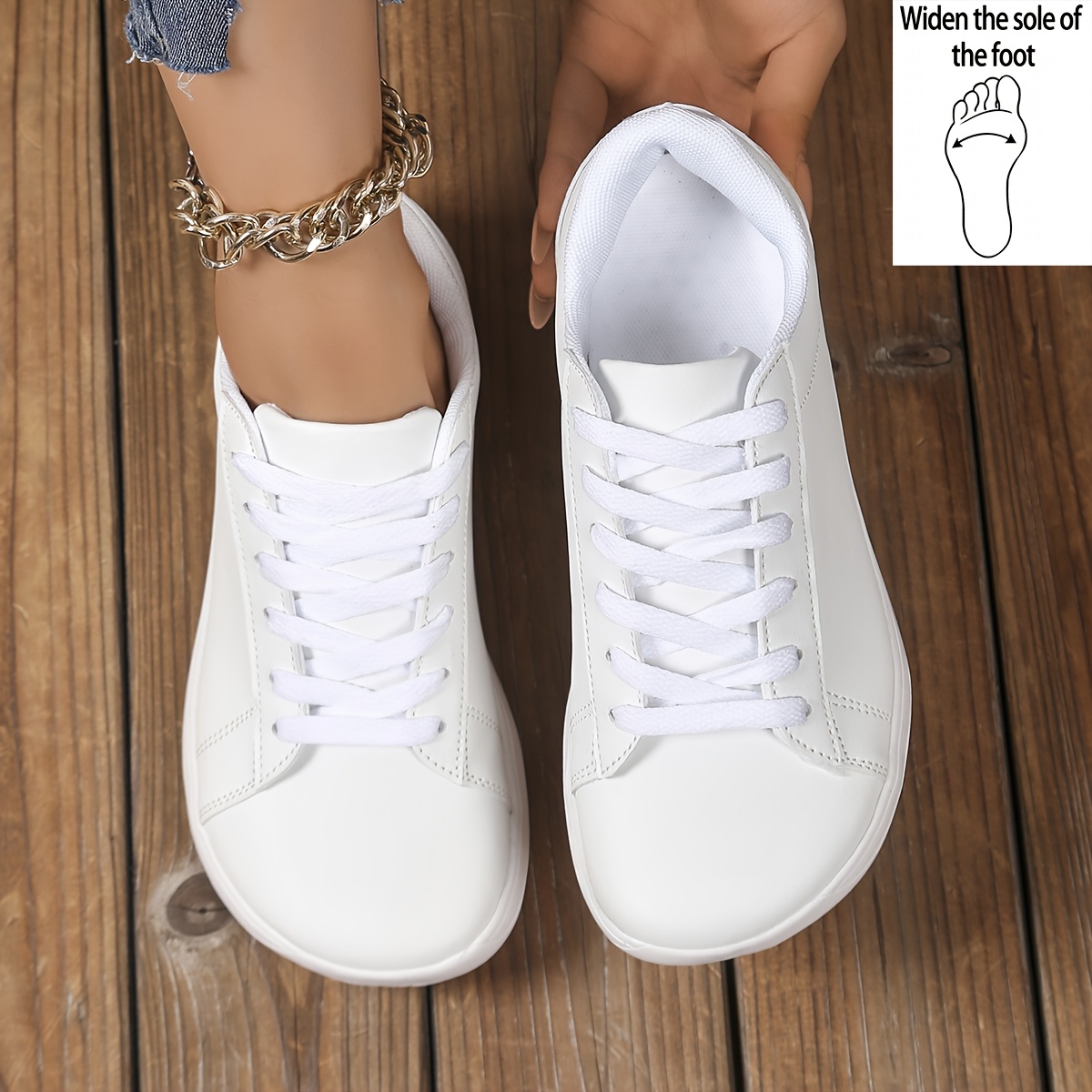 White Sneakers White Shoes Wide Width No Boundaries Women's
