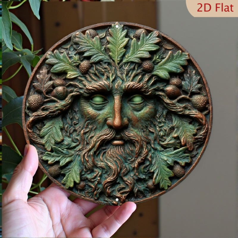TEMU 2d Flat, Single Piece, Vintage Green Man Design Aluminum Wall Art Sign - Sturdy, Easy To Hang, Wall-mounted Safety Sign For Home, Office,