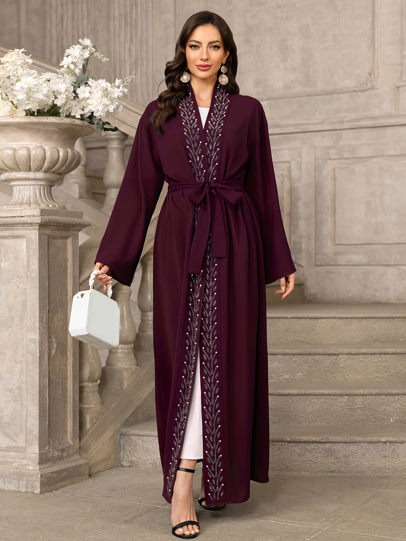 open lace back dress Pulcykp Eid Party Dress Muslim Women Dubai Caftan Evening Dresses Morocco  Islam Long Dress Blue M at Amazon Women's Clothing store