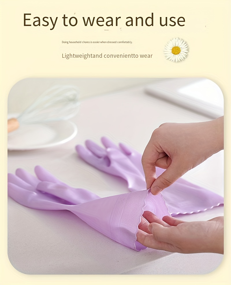 waterproof housework cleaning gloves kitchen cleaning latex household dishwashing laundry gloves wear resistant rubber gloves details 1