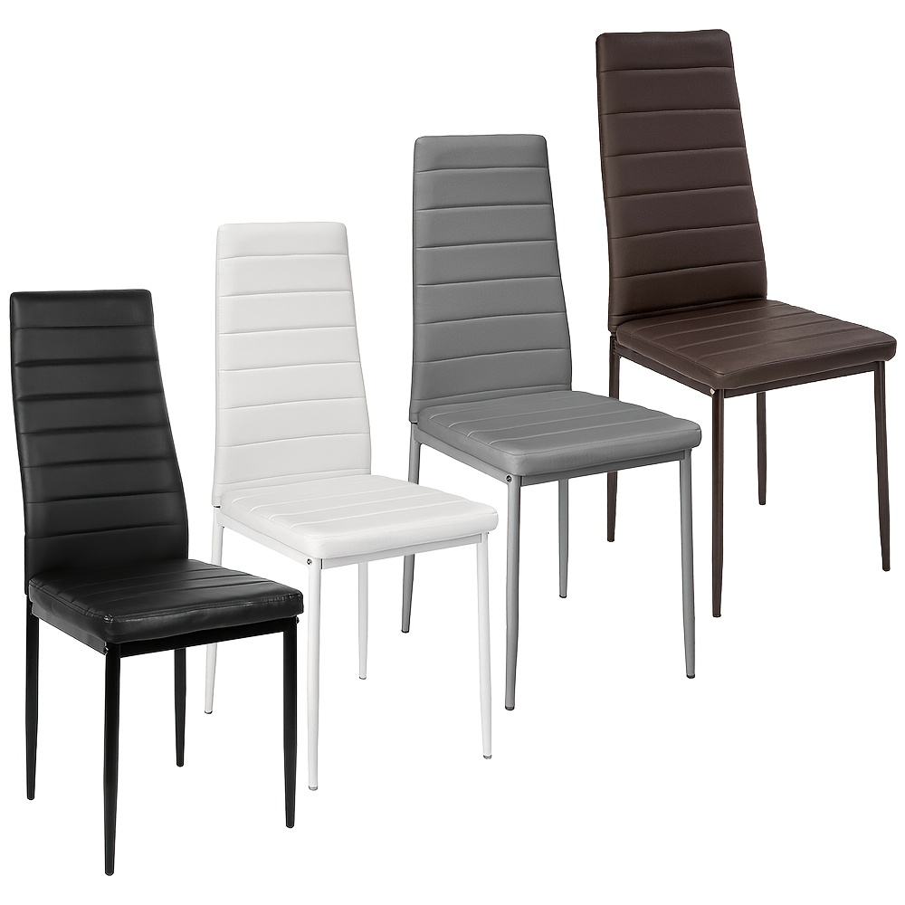 TEMU 2pcs Modern Fabric Dining Chairs/ High-back Modern Fabric Kitchen Chairs/ Modern Fabric Dining Chairs/ Horizontal Line Dining Chairs. Gray - 9kg