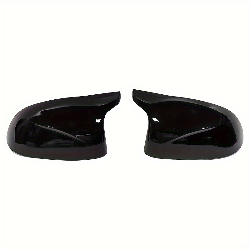 TEMU Abs Material Car Rearview Mirror Cover Suitable For X3, X4, X5, X6 F15, F16 - 25 Horn Design, Automotive Upgrade, Glossy Finish, Highquality