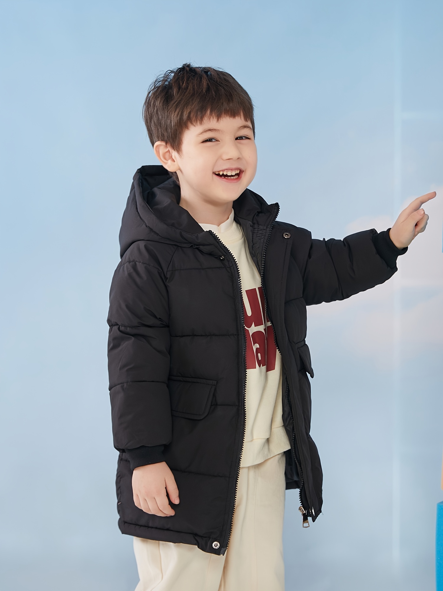 boys thickened warm hooded jacket windproof winter coat full