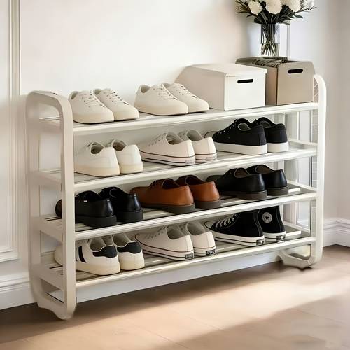 1pc heavy duty stainless shoe rack suitable for home large capacity curved floor standing shoe cabinet with multi tier shelves narrow space saving holds 15 25 pairs of shoes dustproof moisture resistant for entryway dorm balcony