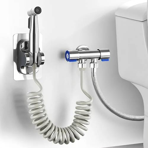 3-in-1 Handheld Bidet Sprayer Set, 304 Stainless Steel Spray Gun Shower Handheld Toilet Bidet Sprayer, Self-Cleaning Shower Nozzle