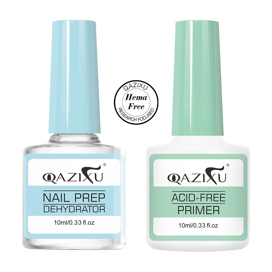Image of Nail Prep Dehydrator And Acid Free Primer Set 10ml Easy And Quick Drying Liquid Form Enhances And Prevents Chipping Ideal For Home And Salon Use, No