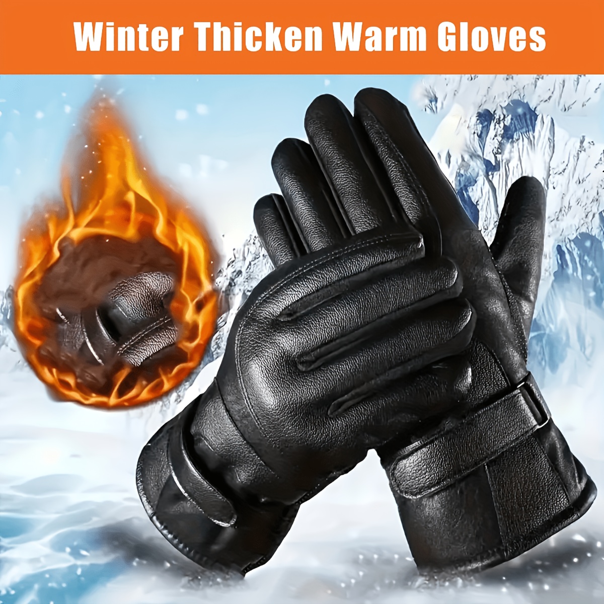 Winter Warm Ski Gloves with Lining and Thickening