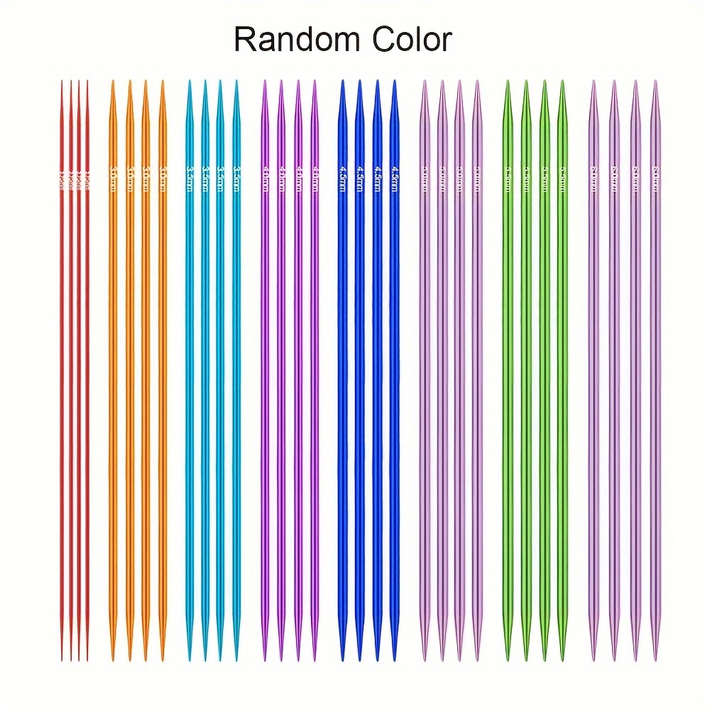 

de 32 Aiguilles à Tricoter à Double , 9.8" & 13.8", Tailles Assorties 2.75mm-6.0mm, Aiguilles de en Colorées DIY - Débutants