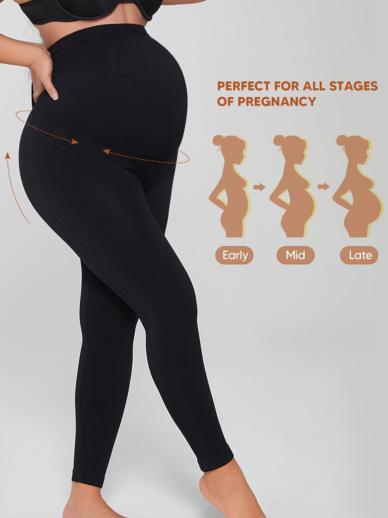 Athlemo Women'S Pregnancy Yoga Pants - Full-Length Workout Leggings with Belly Support, Soft Stretch Knit Fabric, Seamless Mid-Rise Waistband, All-Season Comfort for Prenatal Yoga, Gym & Casual Attire - Elegant Solid Color Athletic Pants for Women (