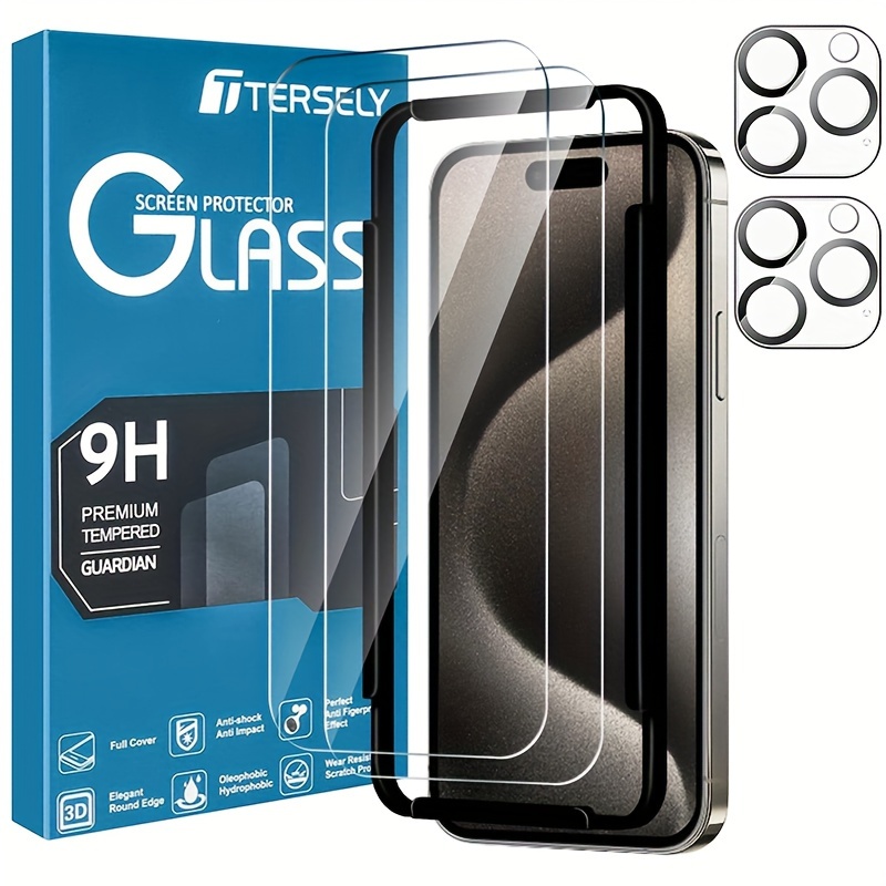 2+ ] Tempered Glass Screen Protector Iphone 15 Pro Max [ ] - Temu