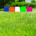 100pcs durable red pvc marking flags versatile outdoor garden yard stakes for landscaping irrigation more no batteries required