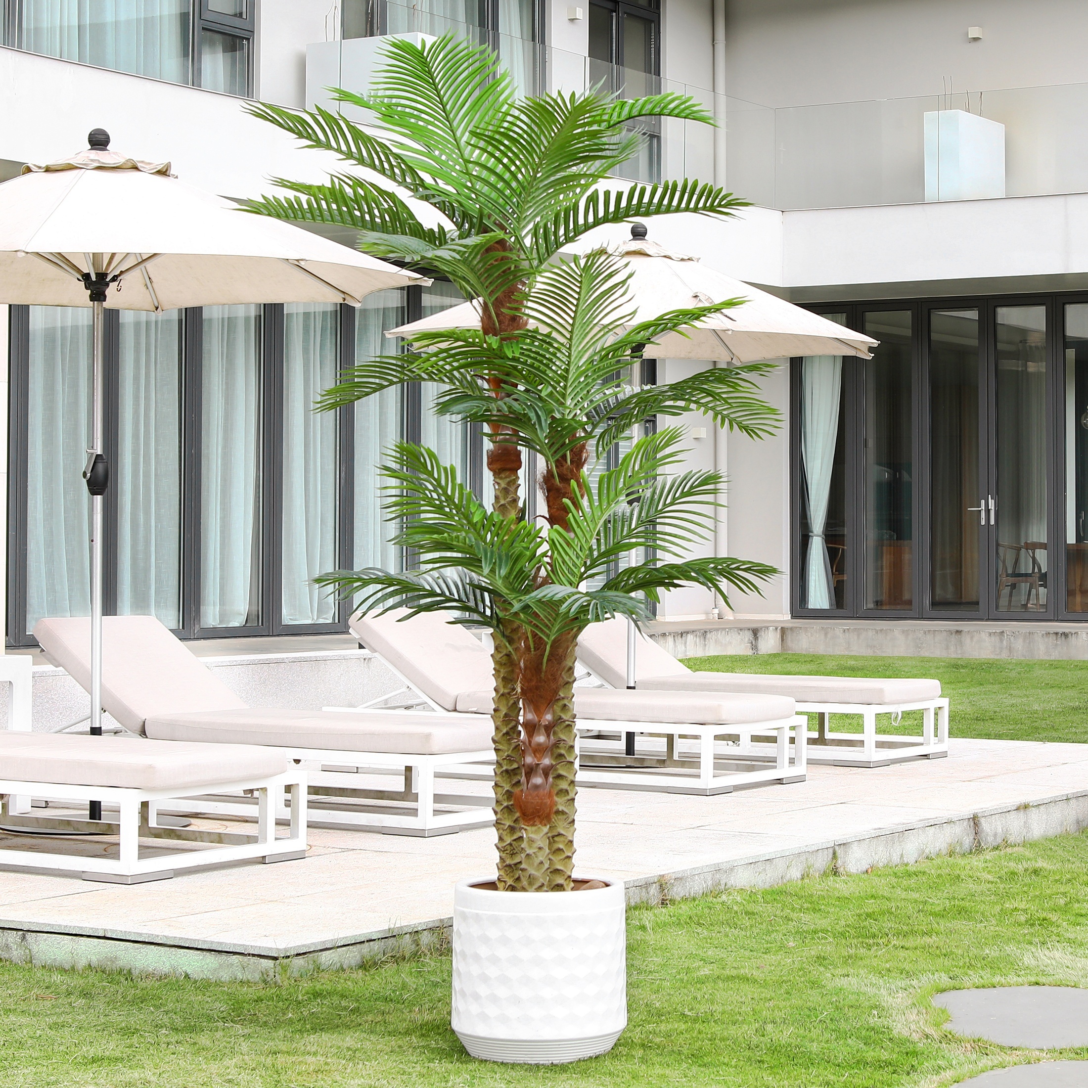 Tall Artificial Palm Tree For Outdoors, 8FT/10FT Large UV Resistant Faux  Palm Plants * Tropical * * For Patio, Poolside, Home Office Aesthetic Decor