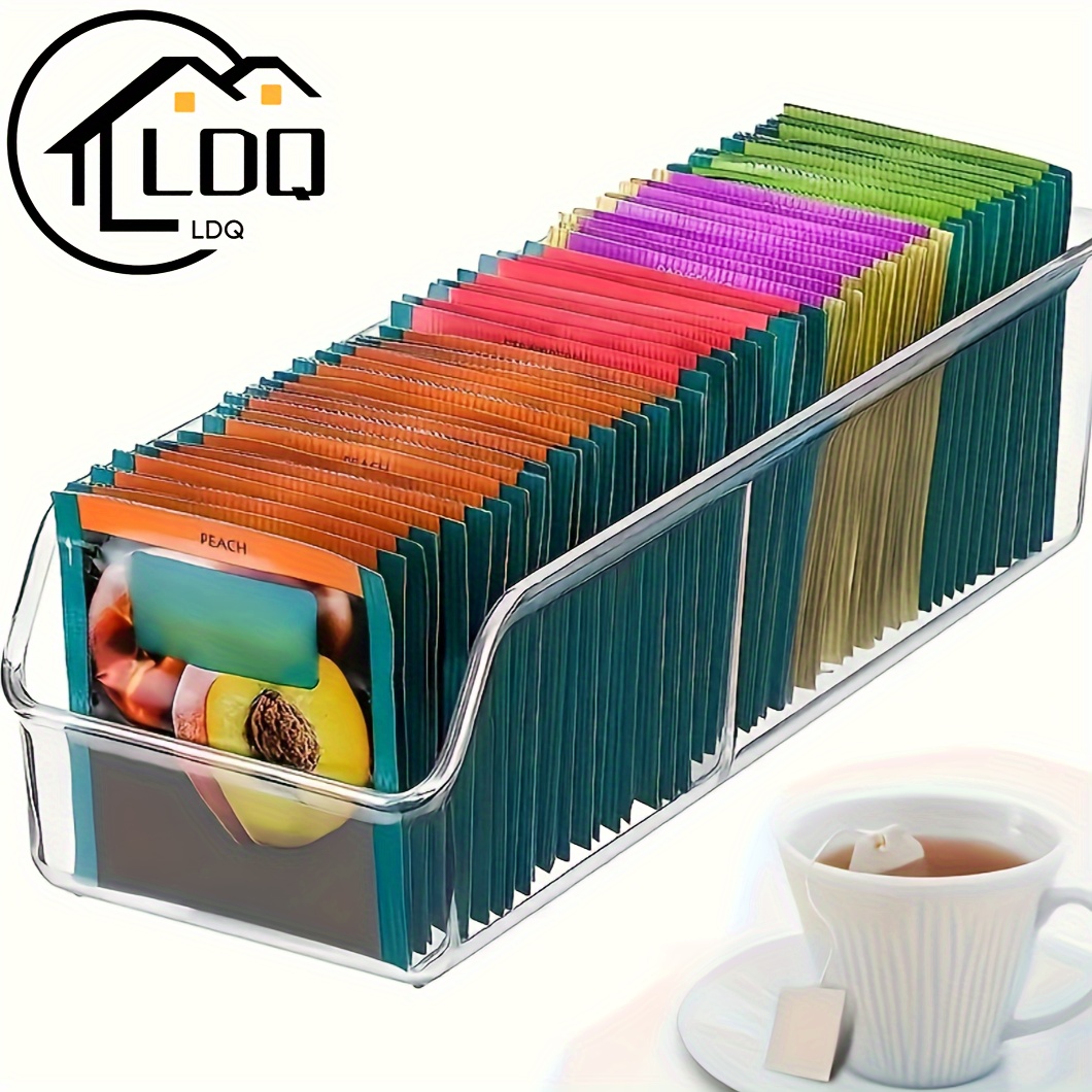 

Ldq Clear Organizer - Spacious Storage Solution For Tea, Sugar, Coffee & Spices - Countertop Or Pantry Holder With Easy , Storage Box, Cabinet