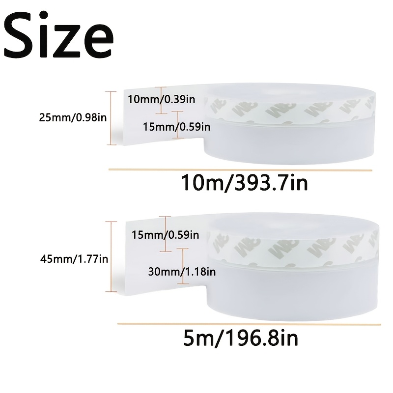 TEMU 2-roll Silicone Door Weather Stripping, Self-adhesive Waterproof Seal Strip, Draft Stopper For , Dustproof Windproof Sealing Tape, Flexible
