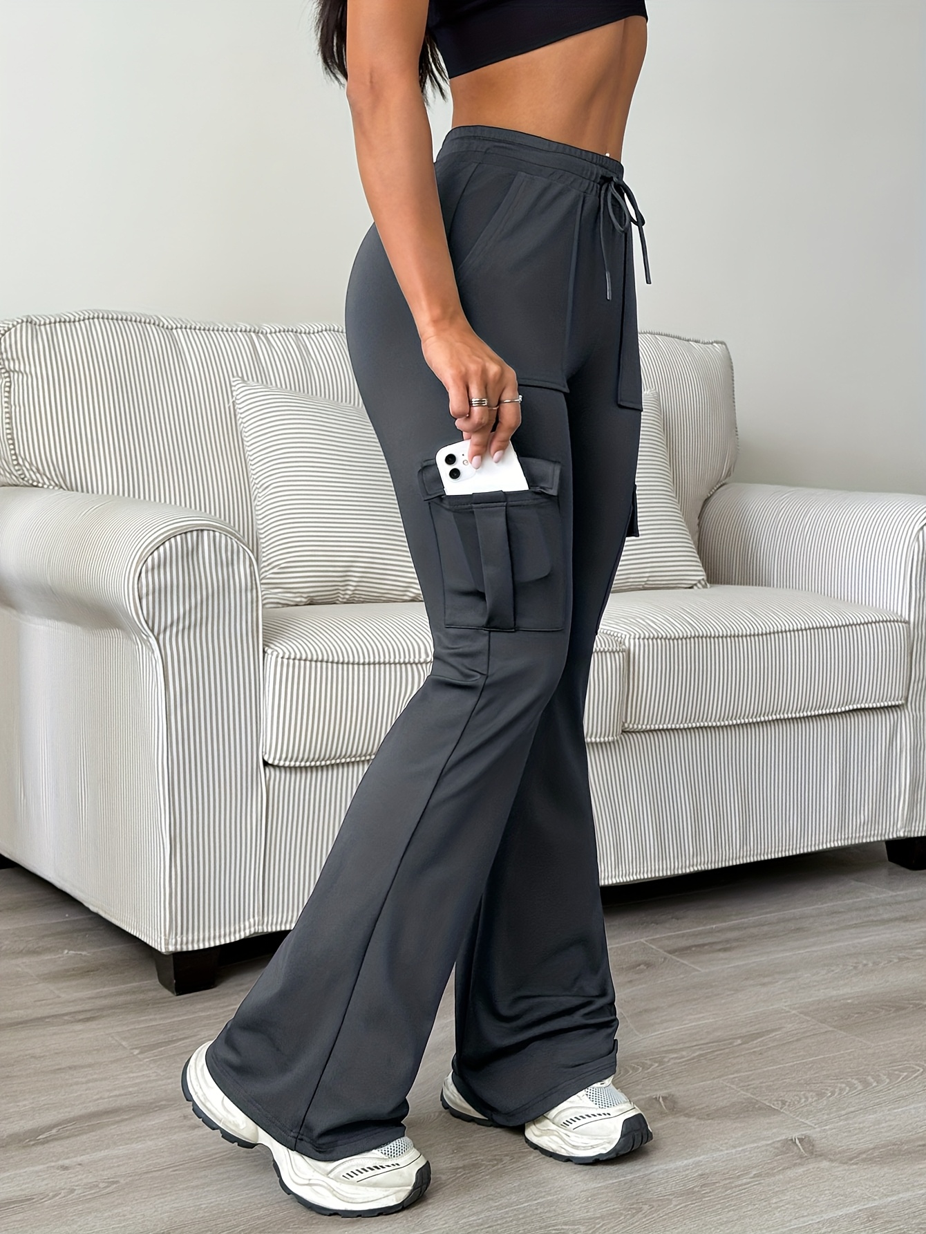 womens athletic cargo jogger pants multi functional cargo