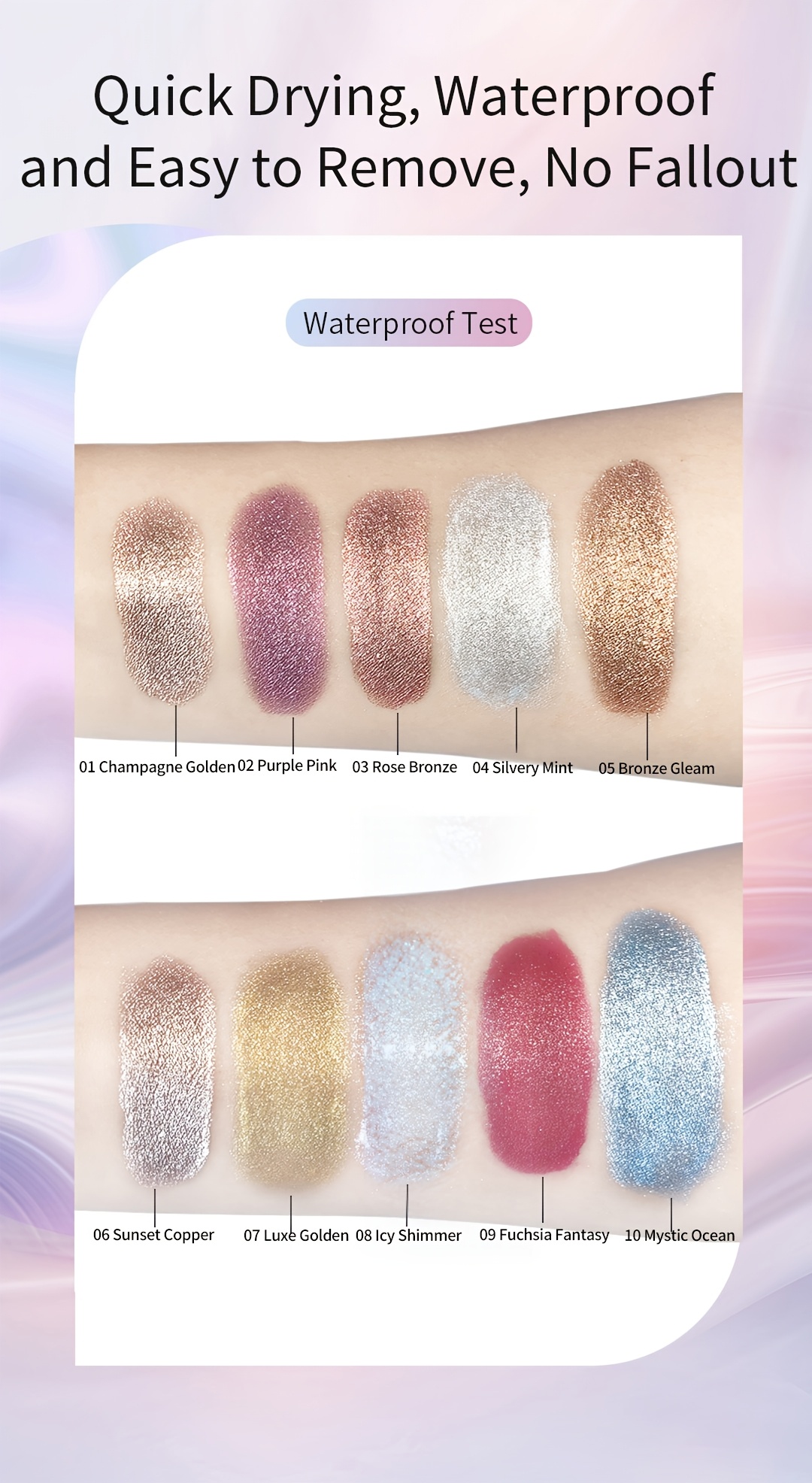 1pc Rose Bronze Galactic Glimmer Gel Eyeshadow | Enchanting Sparkling Jelly Texture, Long-lasting, Waterproof, and Easy to Apply | Bewitching Single-Color High-Shine, Non-Caking, Smooth Application, High-Shine Women'S Makeup, Perfect for Christmas