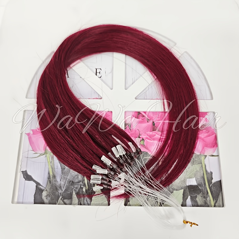 TEMU Straight Micro Loop Hair Extensions Suitable For All Hair Types & , Adjustable Micro Ring System, Seamless Invisible Clip-ins, Lightweight