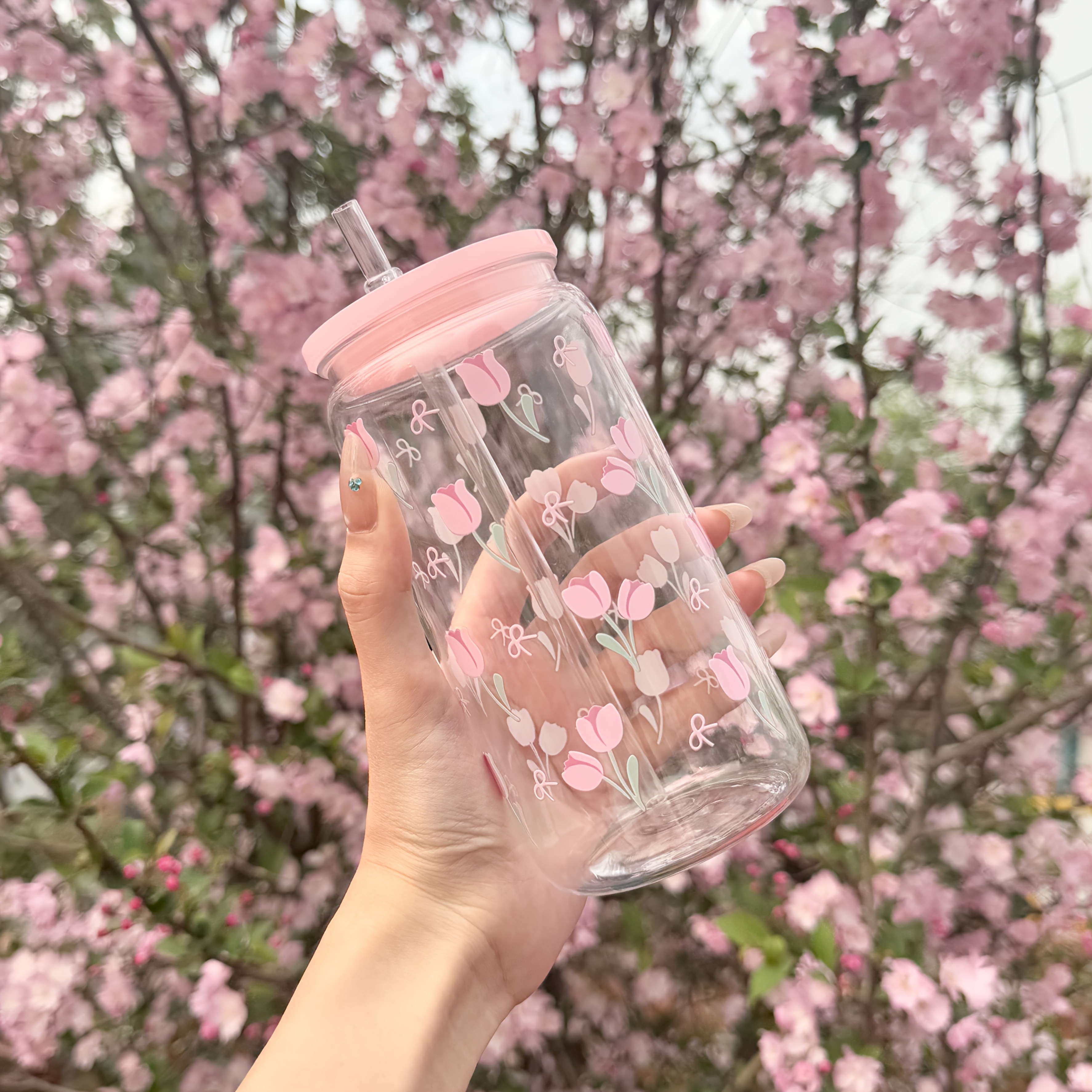 1pc Hilake Pc Plastic Tumbler Cup With Lid & - 16oz Water Bottle, Pink Leopard Print & Chessboard/tulip , Leakproof For Gym, Travel, Office, Parties - Ideal For & (birthday/wedding Gift)