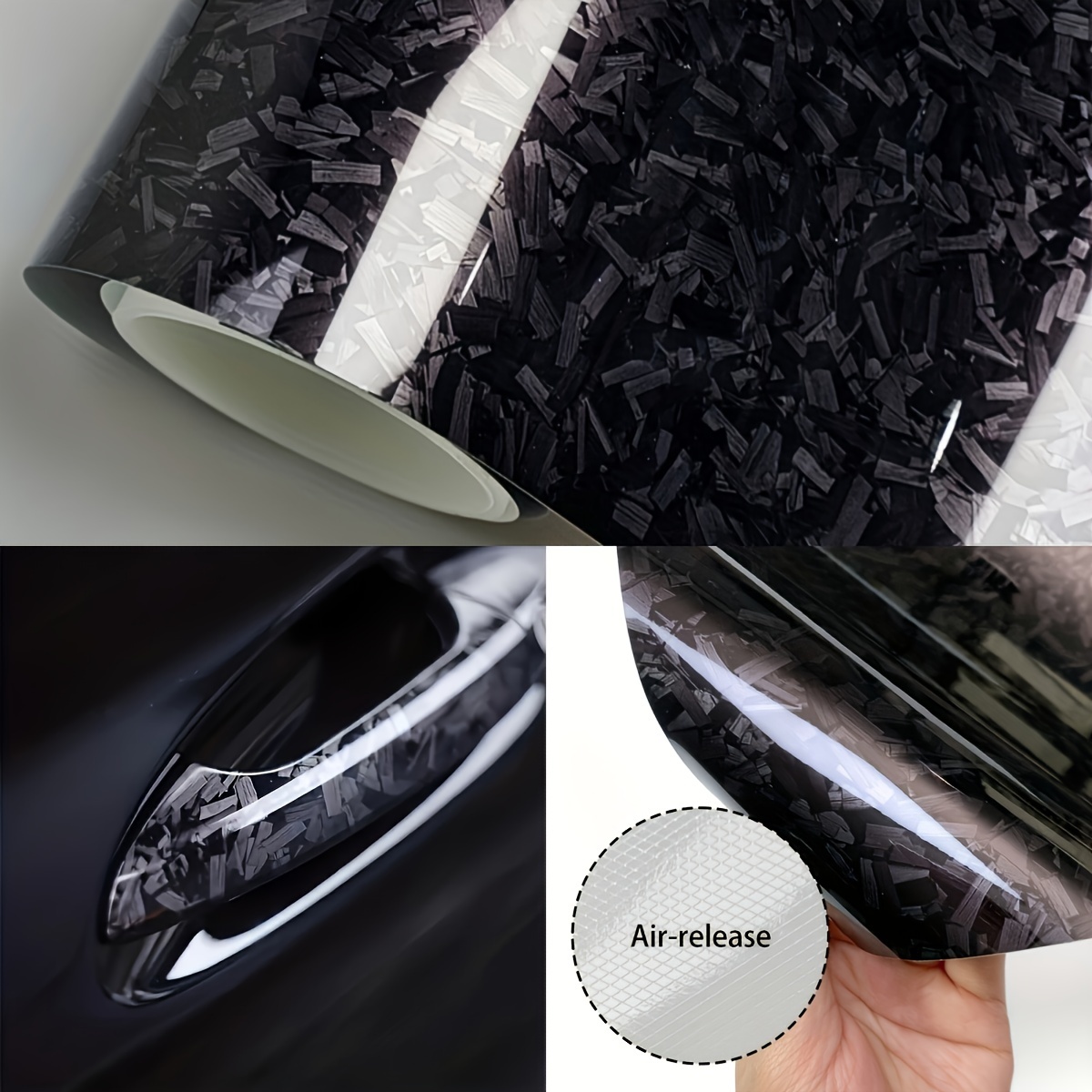 

High-gloss Black, Red, Purple, Blue Carbon Fiber Pet Film - " X 19.69", Weather-resistant, -free Application, Long- Durability, No Residue Removal For Automotive Exterior