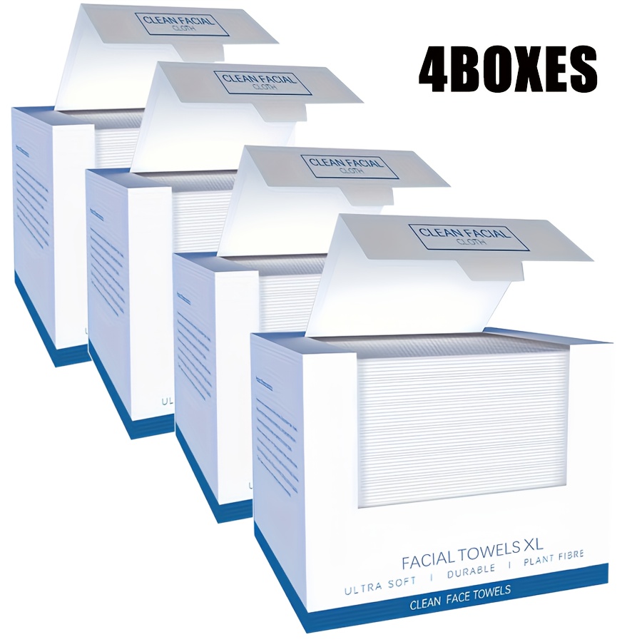 TEMU Of Disposable Facial Towels Measuring 26 By 30 Cm, Non-fluffy Cleansing Cloths That Are Absorbent And Reusable, Ideal For Skincare, Makeup Removal, And Facial Cleansing, With 40pcs In Each Box