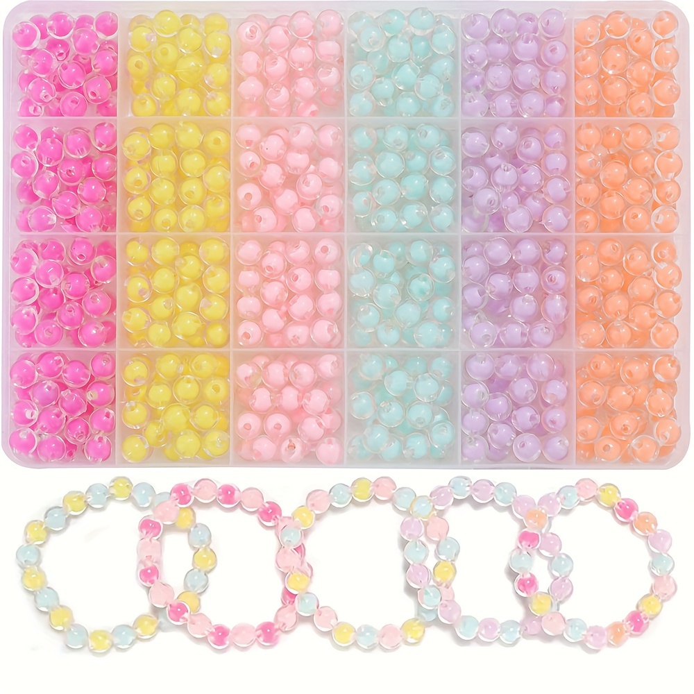 Beads Bracelet Making Kit Jelly Colored Beads Lovely Cute - Temu