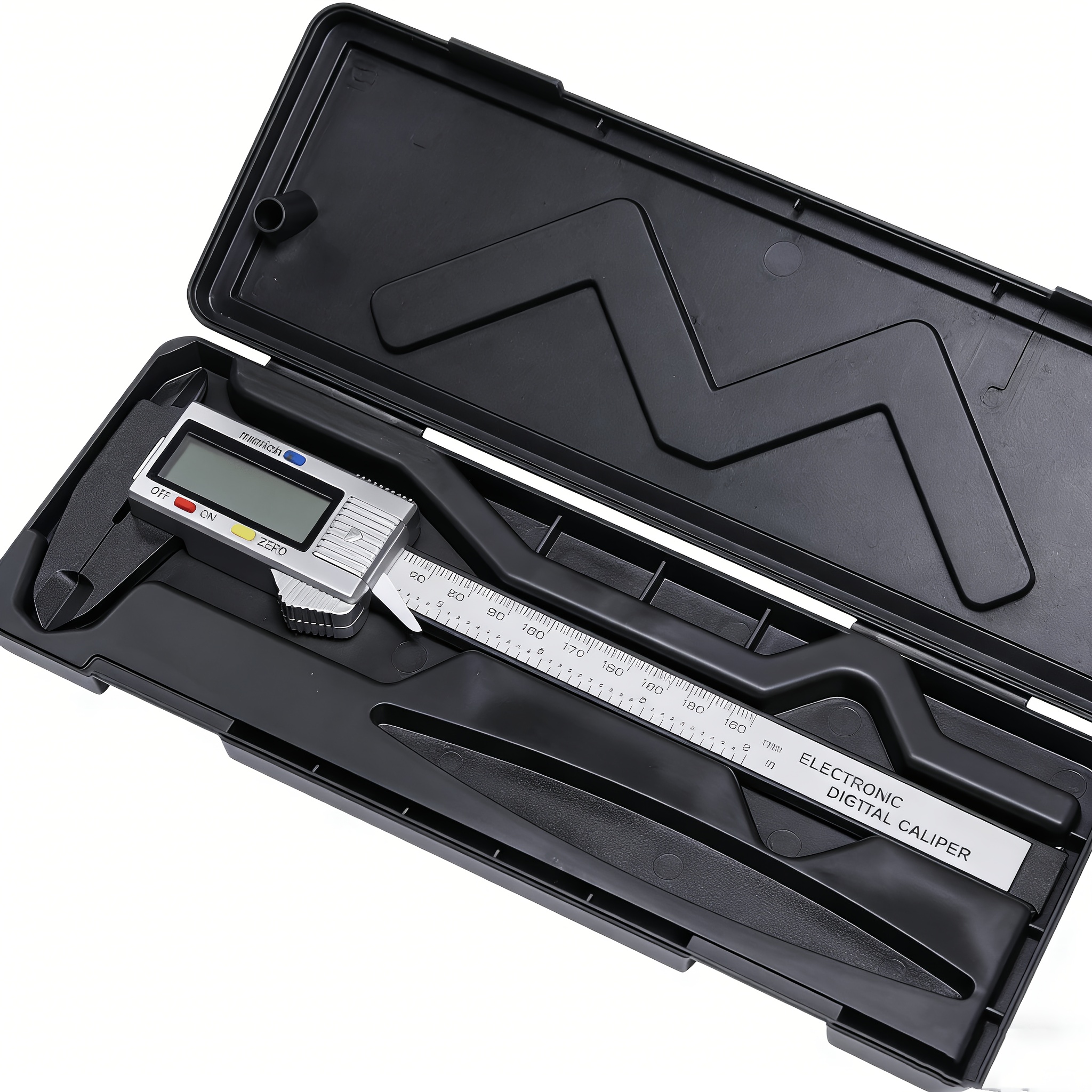 Image of Goxawee Electronic Digital Display Vernier Caliper, Caliper, 0-150mm High-strength Plastic Caliper Measuring Tool Inner And Outer Diameter(with Storage Case)
