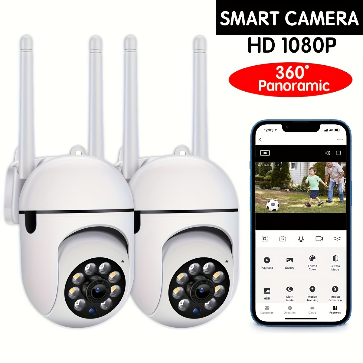 1080p hd wifi monitoring camera 355 degree intercom   camera   night vision camera two way intercom   intelligent camera app operation wireless camera tf card cloud storage   charge details 1