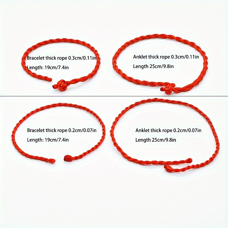 2pcs Handmade Lucky Red String Bracelets and Anklets Set